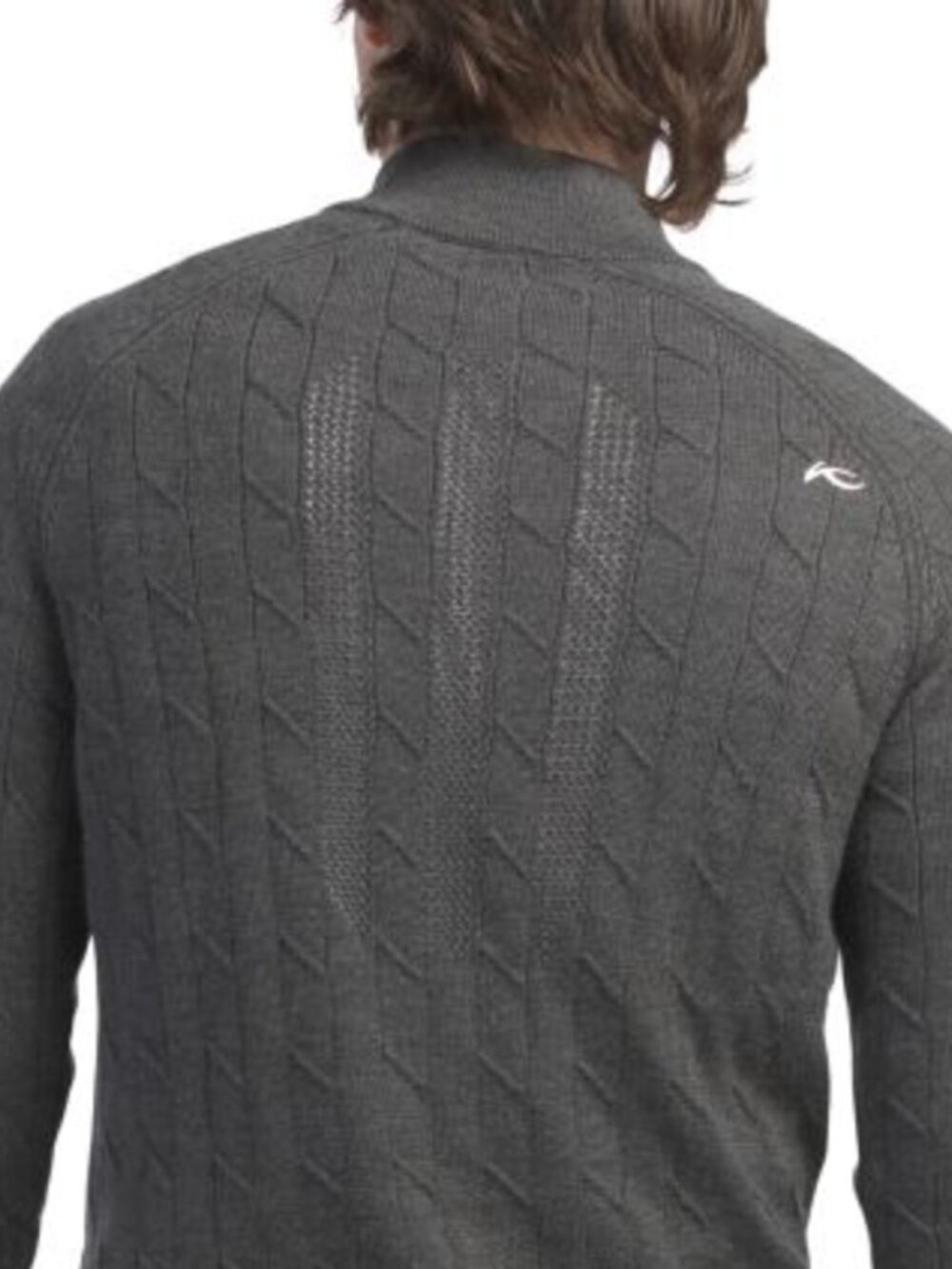 KJUS Cashmere Blend Luxe Half Zip Top Steel Grey XL - Picture 2 of 4